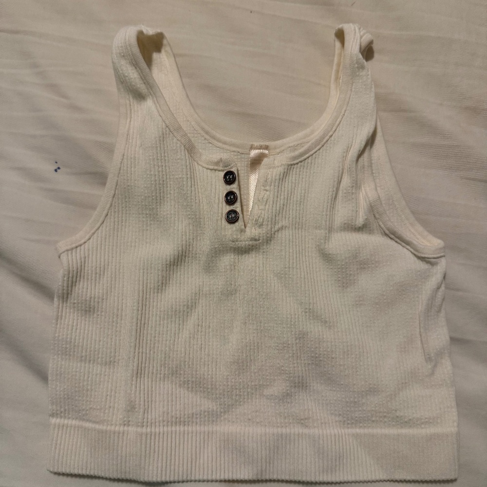 White cropped tank